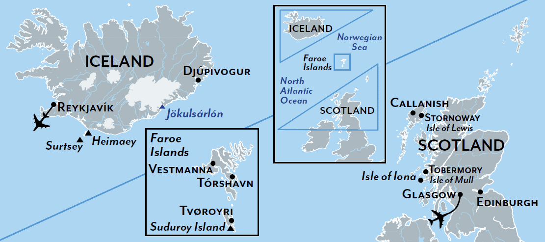 Scotland Faroes map