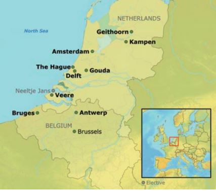 Dutch waterways map