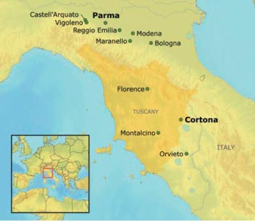 Tuscany Bolonga map