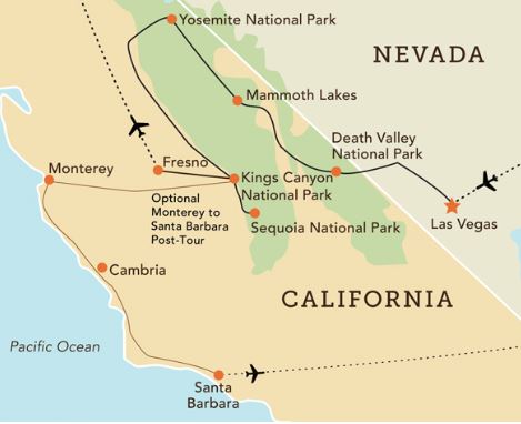 Death Valley CA Parks map