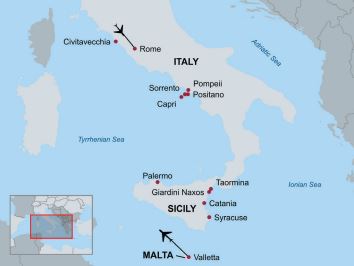 Amalfi Sicily map