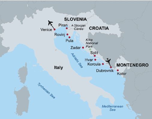 Croatia Dubrovnik map