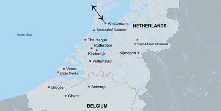 Holland Belgium map