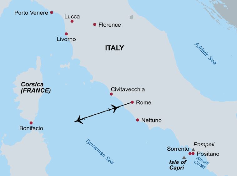 Cruise Italy map